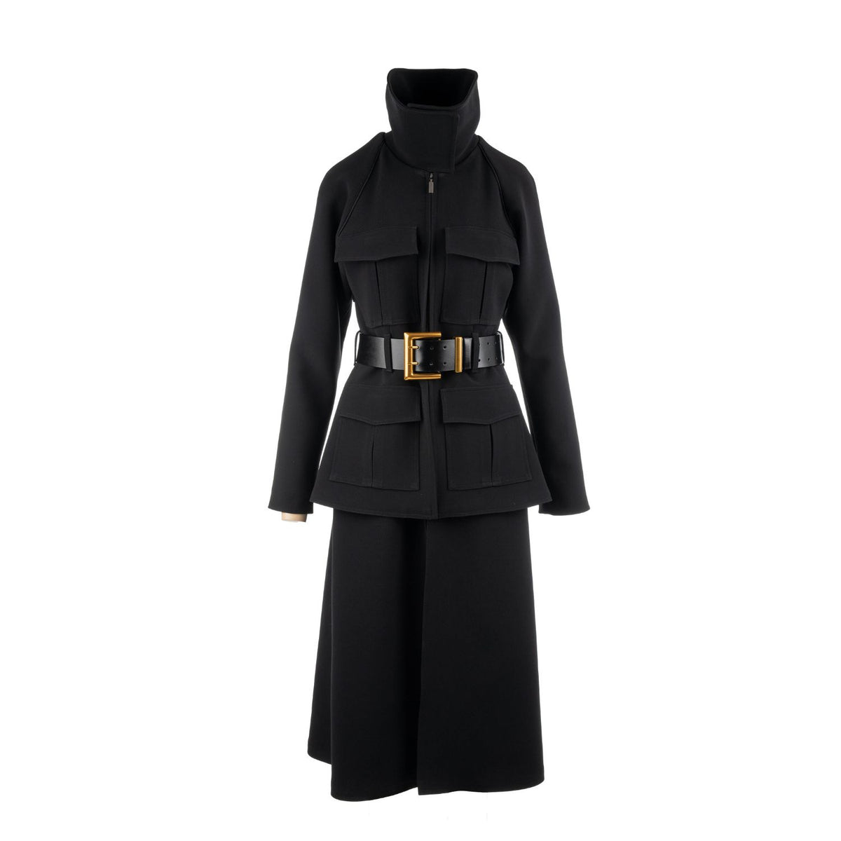 Coat dress Zahara - black, midi, one of a kind